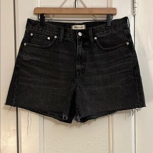 Madewell Women's Black Denim Relaxed Mid-Length Short
